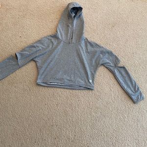 Grey cropped athletic hoodie